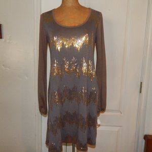 NWT $115 UNCLE FRANK L/S Sequin Dress S 6 8